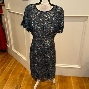 Fantastic beautiful blue and black dress with texture and detail